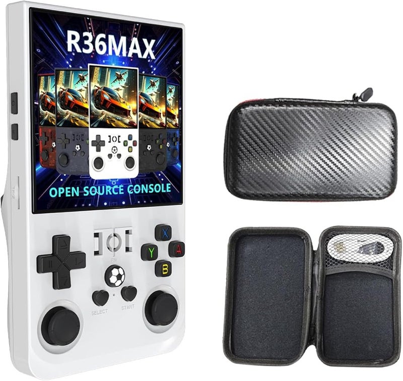 White Open Source R36Max 4 Inch Handheld Video Game Console Pocket Player Gift - Image 1